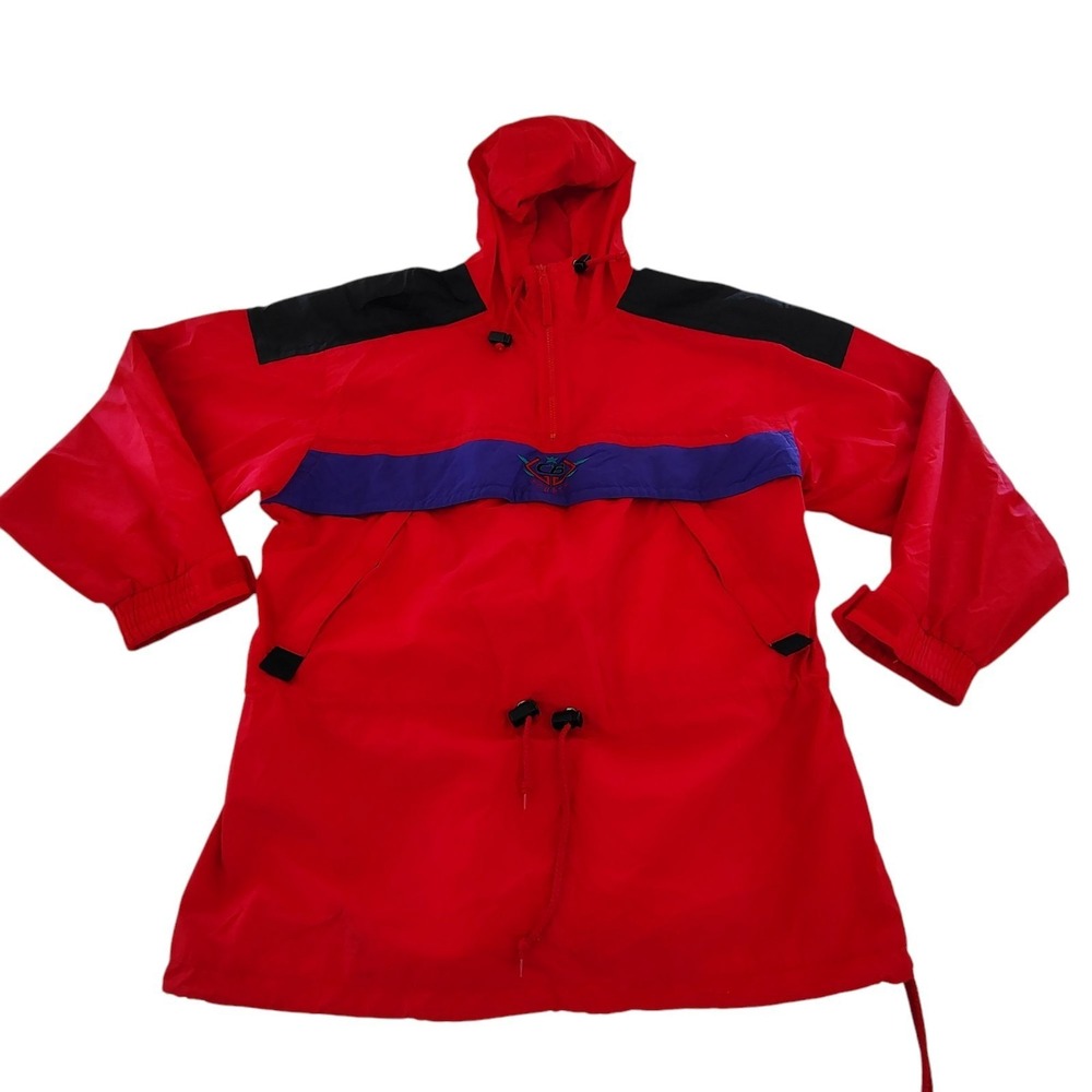 Vtg CB Sportswear‎ Pullover Ski Jacket Size M Red Y2K Fleece Lightweight